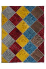 Naar Halı Patchwork El Yapımı Dekoratif Halı Renkli - 170x226