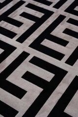 Riva 9361 Siyah Geometrik Desenli Bambu Halı