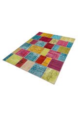 Naar Halı Patchwork El Yapımı Dekoratif Halı Renkli - 176x230