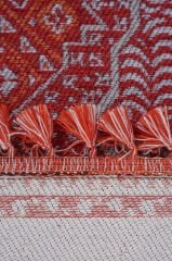 Mira Memlük V18 Kaymaz Tabanlı Yıkanabilir Klasik Kilim Turuncu - 80x300