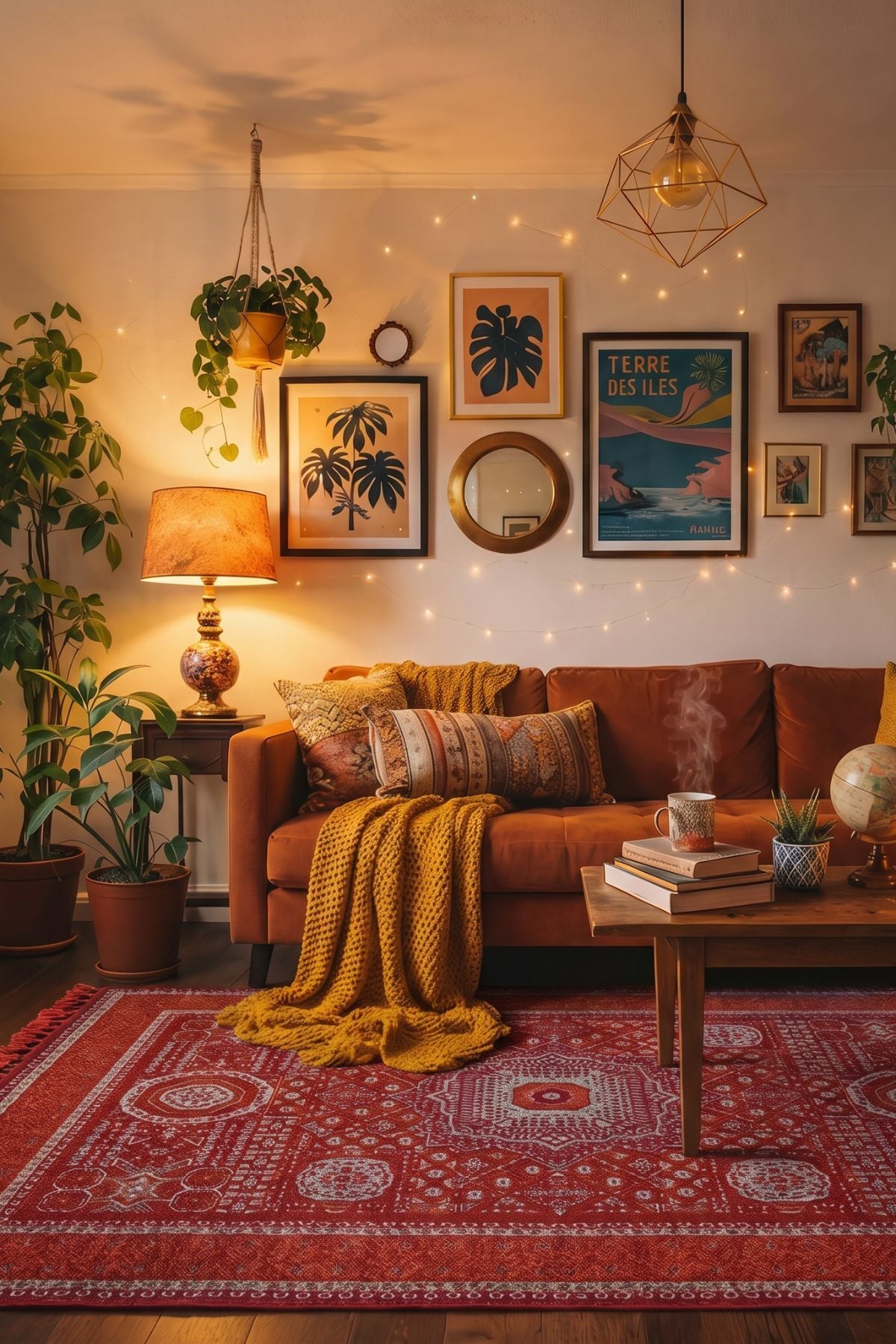 Mira Memlük V18 Kaymaz Tabanlı Yıkanabilir Klasik Kilim Turuncu - 80x300