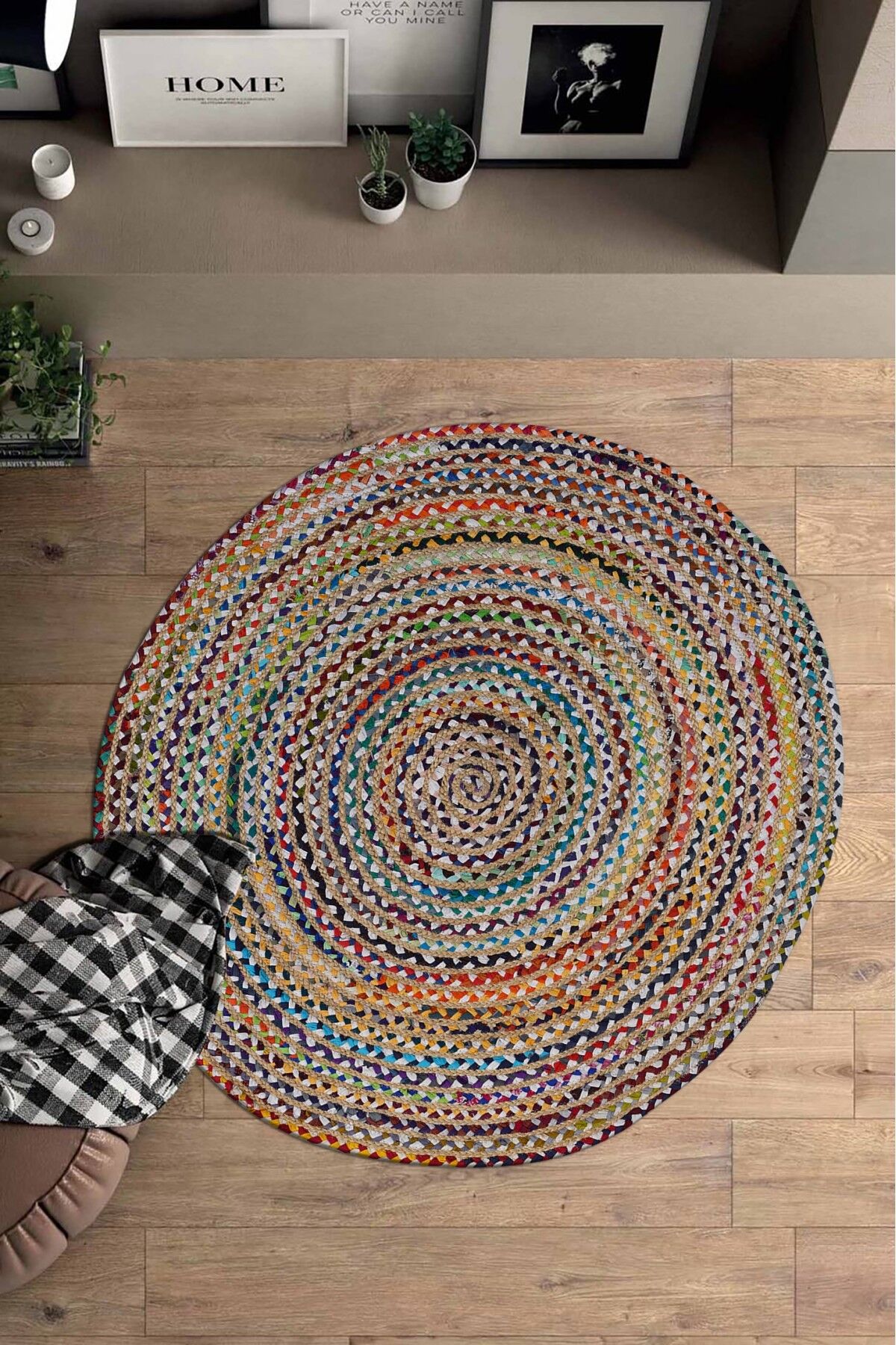 Jüt India 3704 Dekoratif Makine Halısı