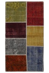 Naar Halı Patchwork El Yapımı Dekoratif Halı Renkli - 90x170