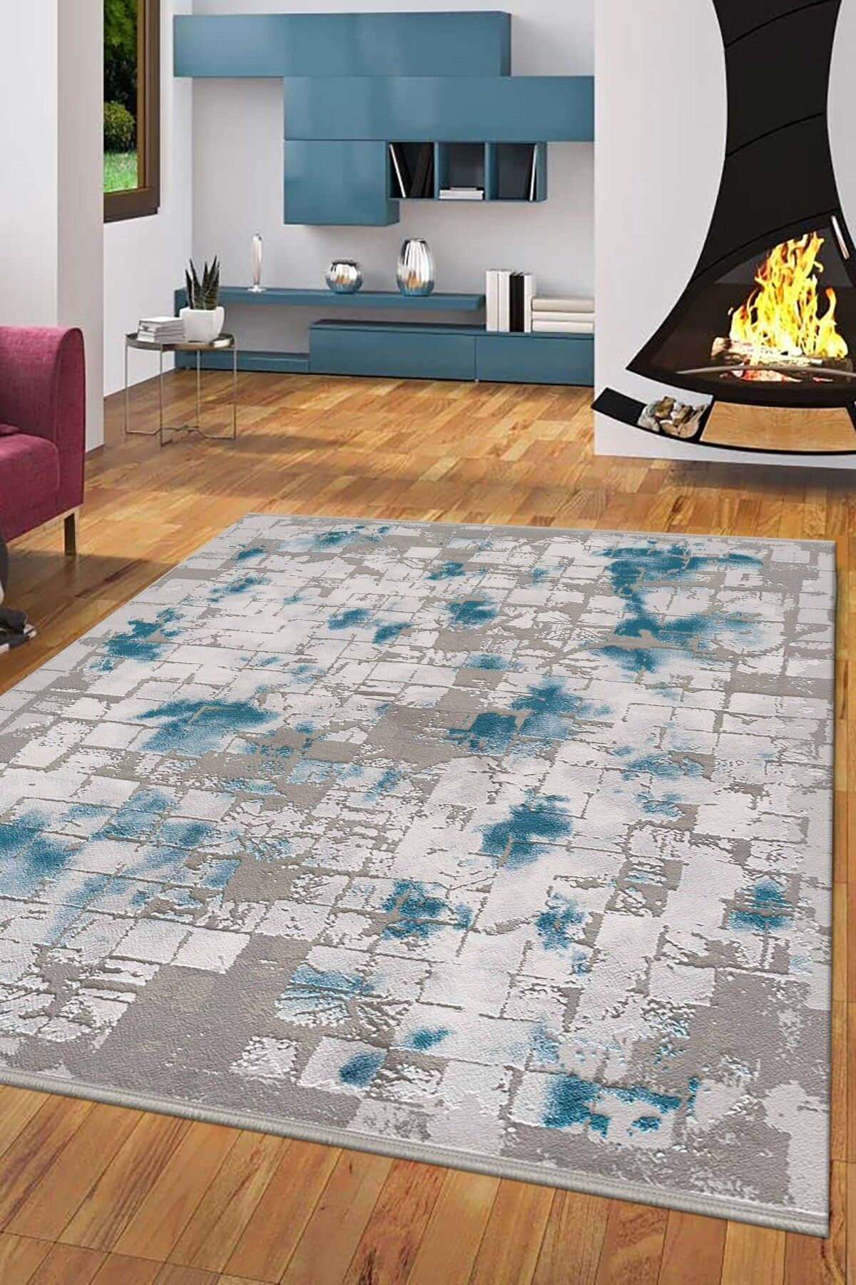Jüt India 3705 Modern Makine Halısı