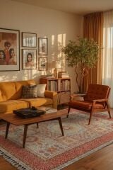 Mira Memlük V11 Kaymaz Tabanlı Yıkanabilir Klasik Kilim Kiremit - 160x230