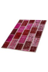 Naar Halı Patchwork 12 El Yapımı Dekoratif Halı Renkli - 60x90