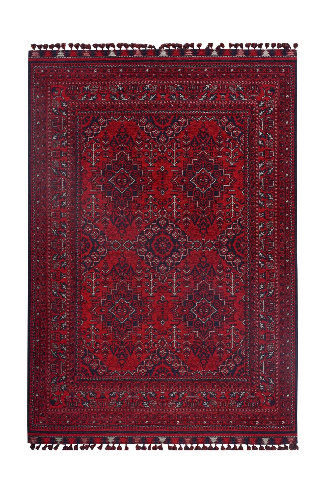 Mira Afgan 7 Kaymaz Tabanlı Yıkanabilir Klasik Kilim