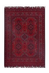 Mira Afgan 7 Kaymaz Tabanlı Yıkanabilir Klasik Kilim Kırmızı - 80x300