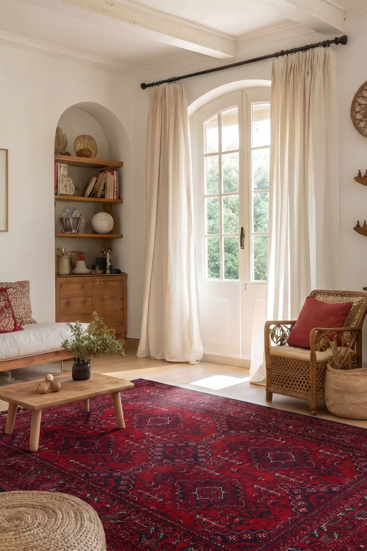 Mira Afgan 7 Kaymaz Tabanlı Yıkanabilir Klasik Kilim Kırmızı - 80x300
