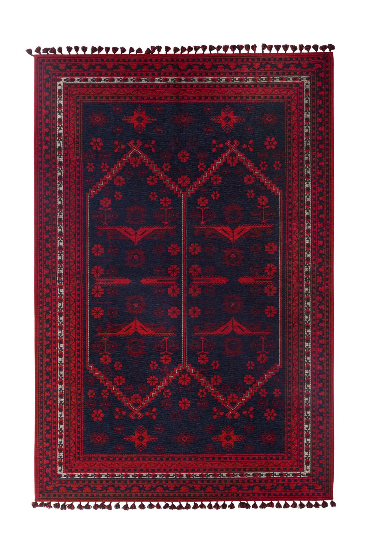 Mira Afgan 4 Kaymaz Tabanlı Yıkanabilir Klasik Kilim