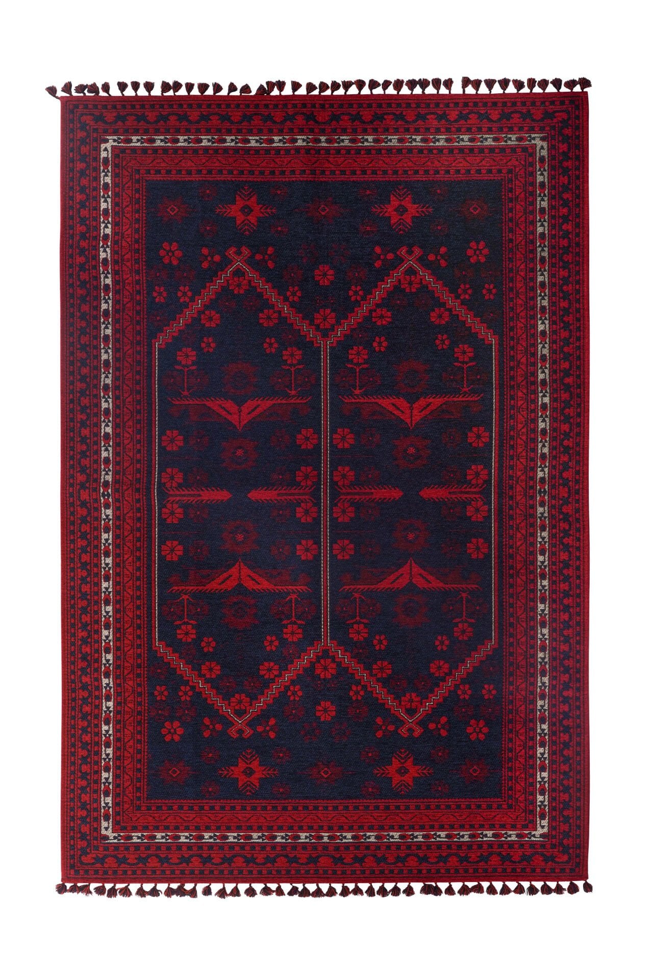 Mira Afgan 4 Kaymaz Tabanlı Yıkanabilir Klasik Kilim