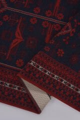 Mira Afgan 4 Kaymaz Tabanlı Yıkanabilir Klasik Kilim Lacivert - 120x180