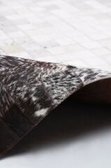 Naar Halı Tay Deri Patchwork El Yapımı Dekoratif Halı Kahve - 92x153