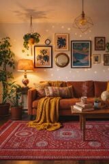 Mira Memlük V18 Kaymaz Tabanlı Yıkanabilir Klasik Kilim Turuncu - 80x150