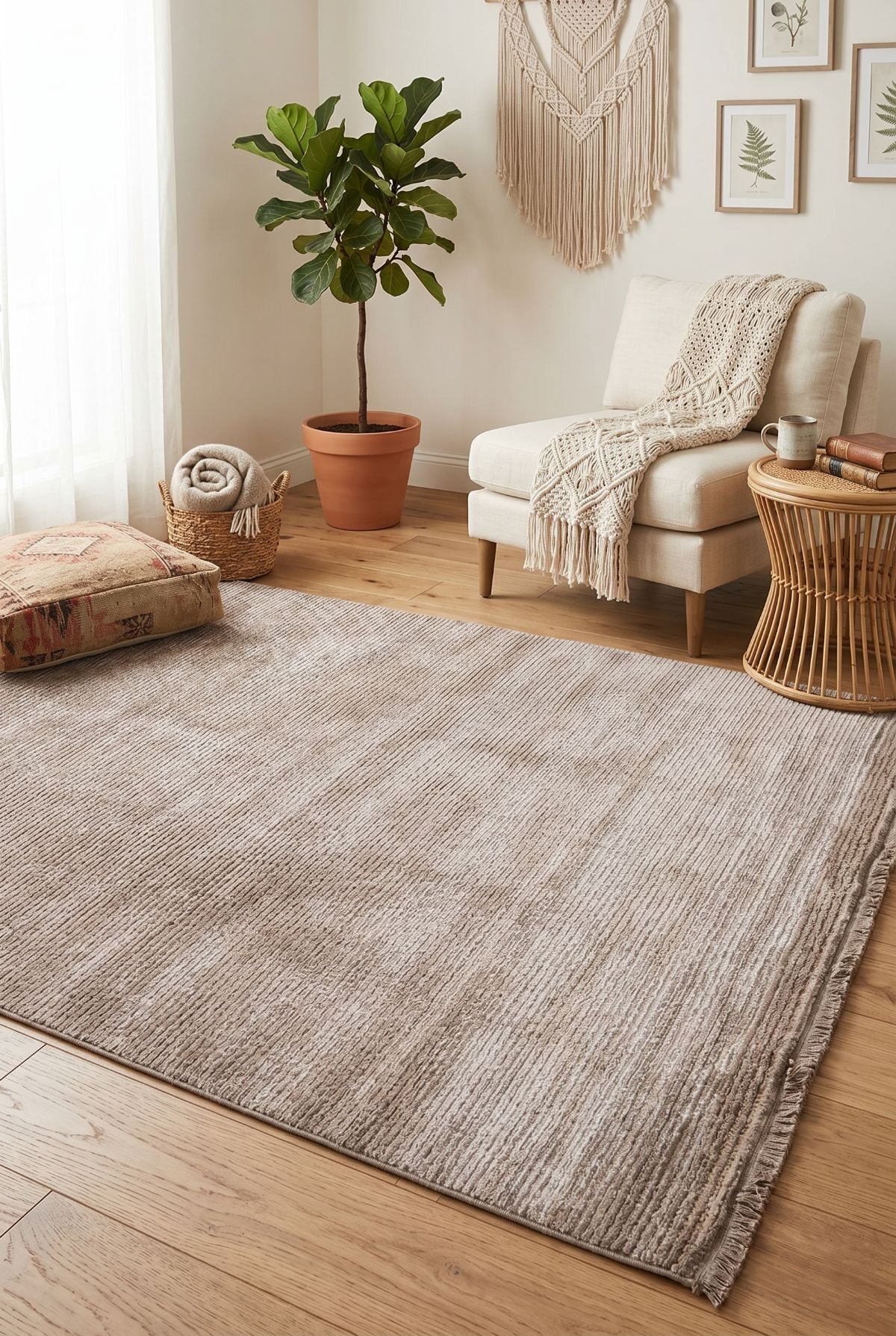 Velar 3602 Vizon Yumuşak Dokulu Modern Salon Halısı