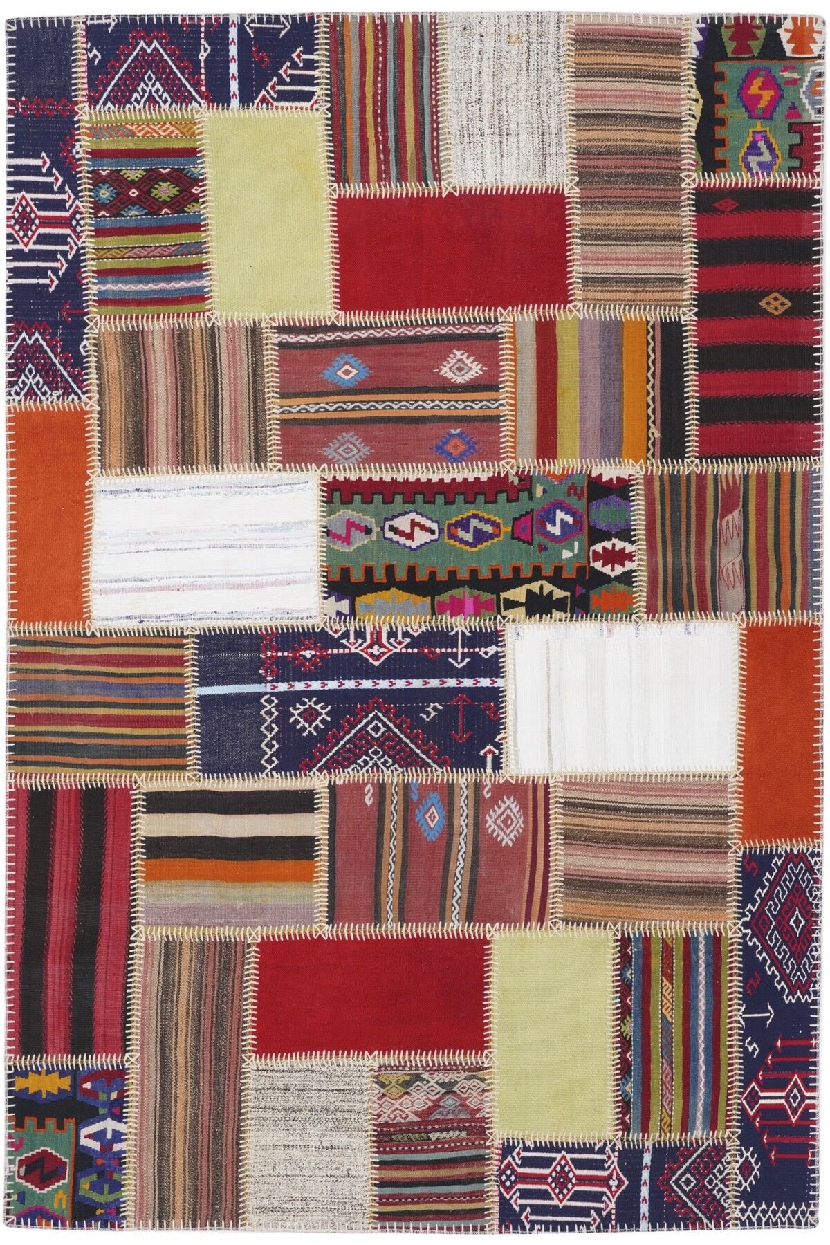 Kilim Patchwork Renkli Modern El Dokuma Halı