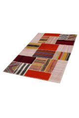 Kilim Patchwork Renkli Modern El Dokuma Halı