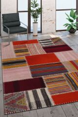 Kilim Patchwork Renkli Modern El Dokuma Halı