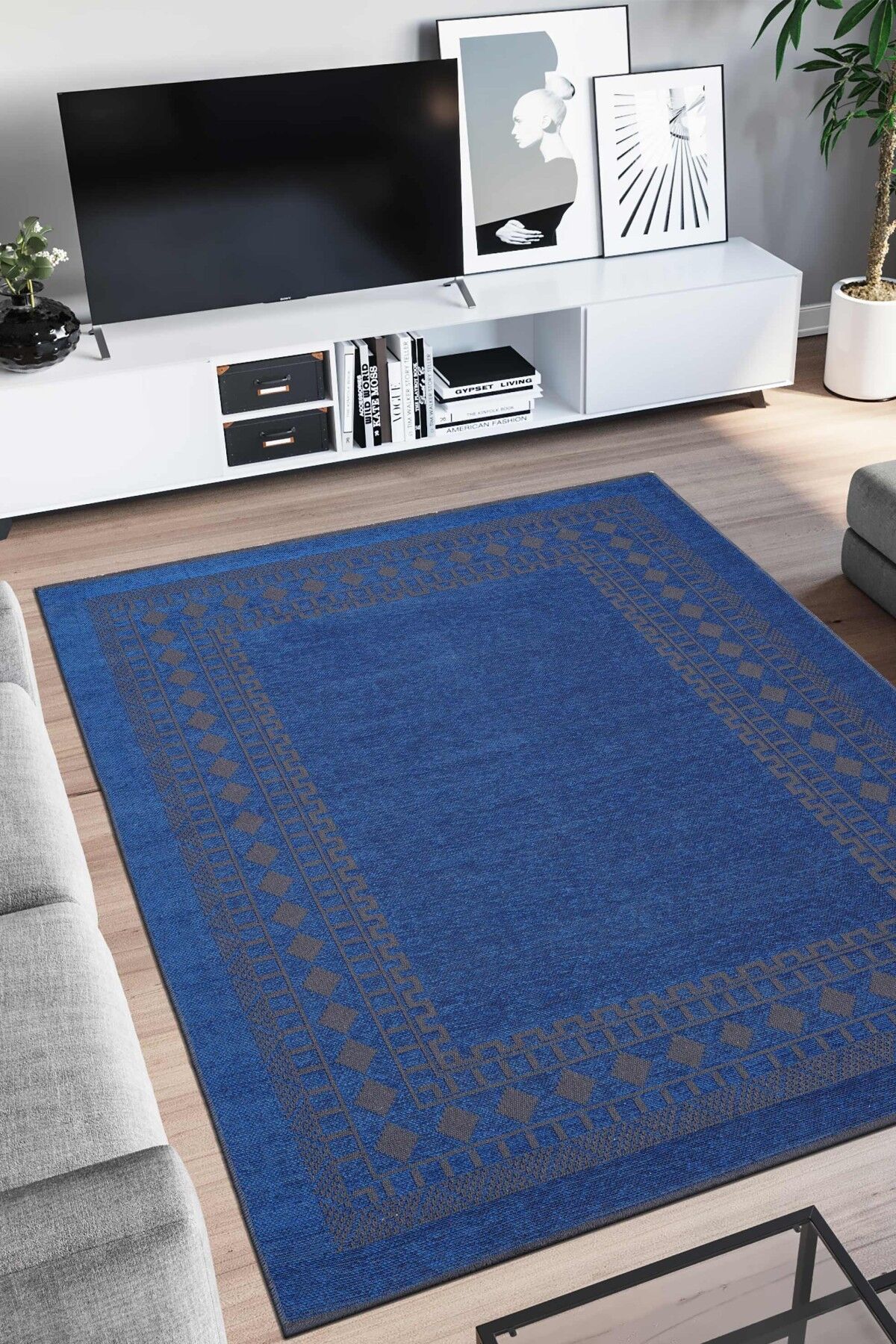LOUIS CASA MONA 430C Mavi Makine Halısı