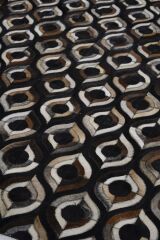 Leather Patcwork Kclr 33 Naturel Deri Halı