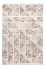 Step 2201 Krem Etnik Desenli Salon Halısı Kesme Halı Krem - 160 x 450