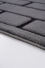 İndus 8008 Gri Taş Desenli Salon Halısı Kesme Halı