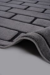 İndus 8008 Gri Taş Desenli Salon Halısı Kesme Halı