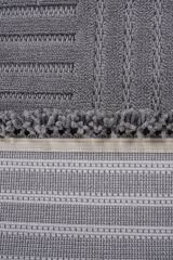 Prag 9202 Gri Geometrik Salon Halısı