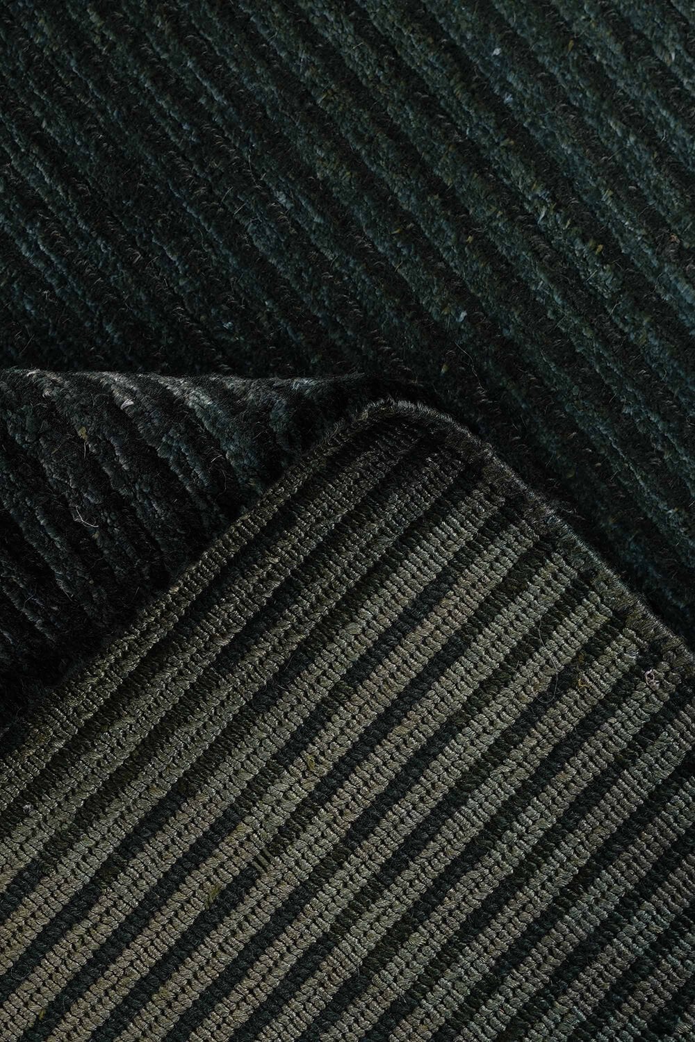 Nepal 3523 Siyah El Dokuma Kalın Bambu Halı