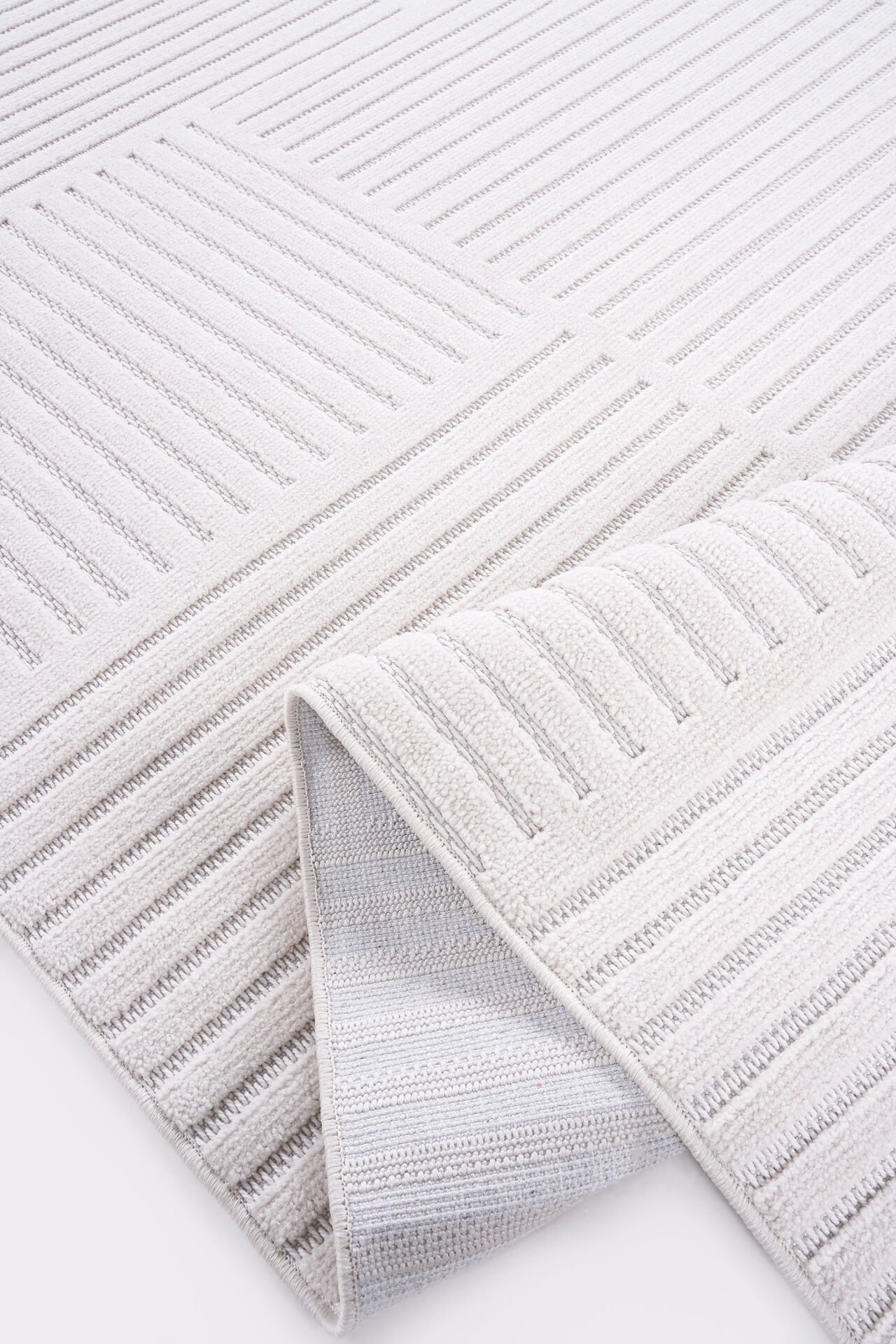 Prag 9204 Bej Geometrik Salon Halısı