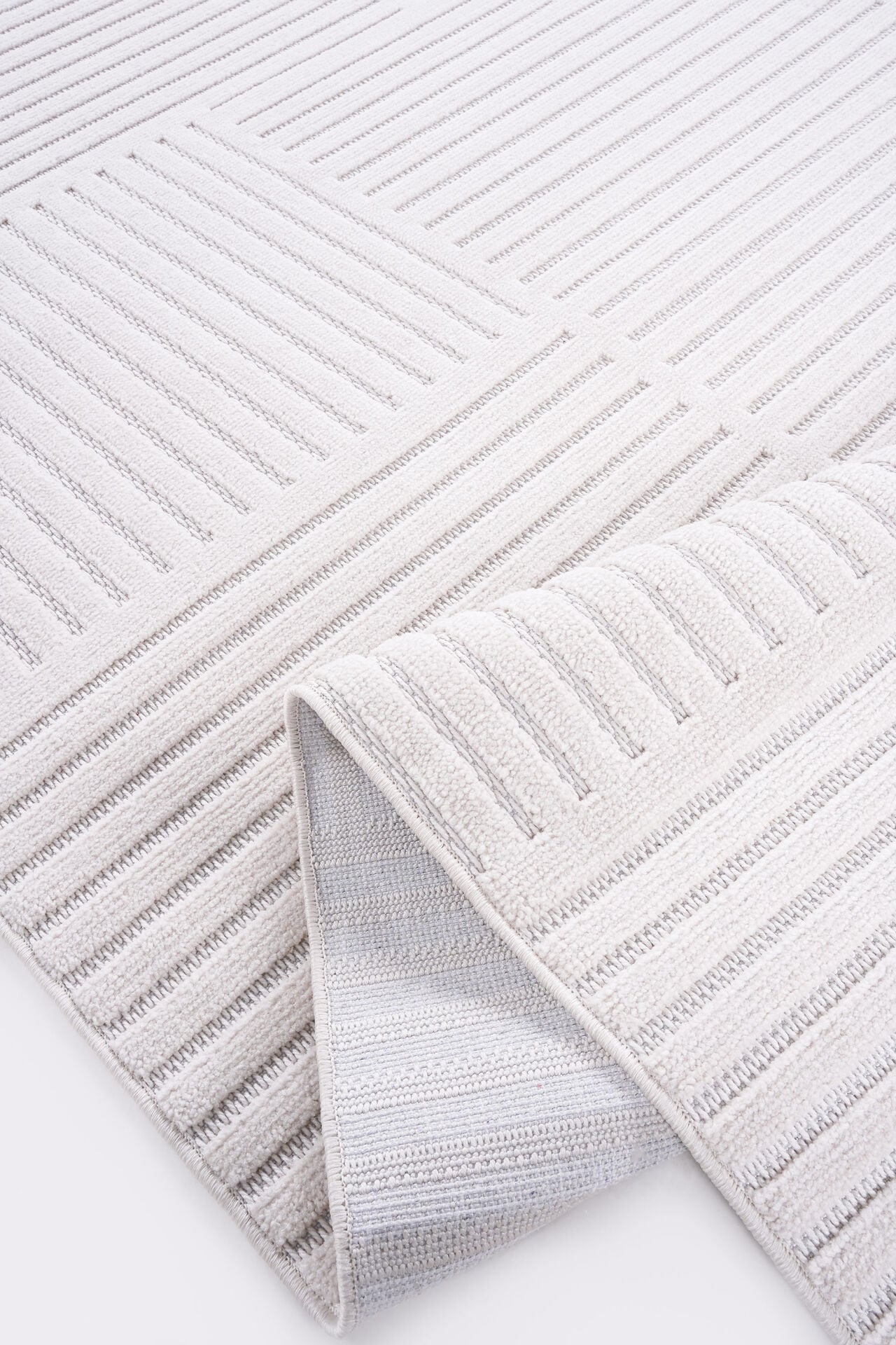 Prag 9204 Bej Geometrik Salon Halısı