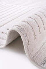 Prag 9204 Bej Geometrik Salon Halısı