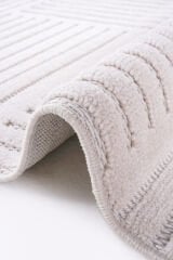 Prag 9204 Bej Geometrik Salon Halısı