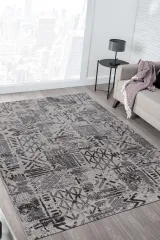 Adara 37254A İskandinav Desenli Salon Halısı Yolluk Makine Halısı