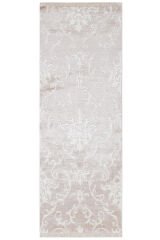 Nepal 3661 El Dokuma Kalın Bambu Halı PUDRA / BEYAZ - 86x237