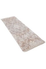 Nepal 3661 El Dokuma Kalın Bambu Halı PUDRA / BEYAZ - 86x237