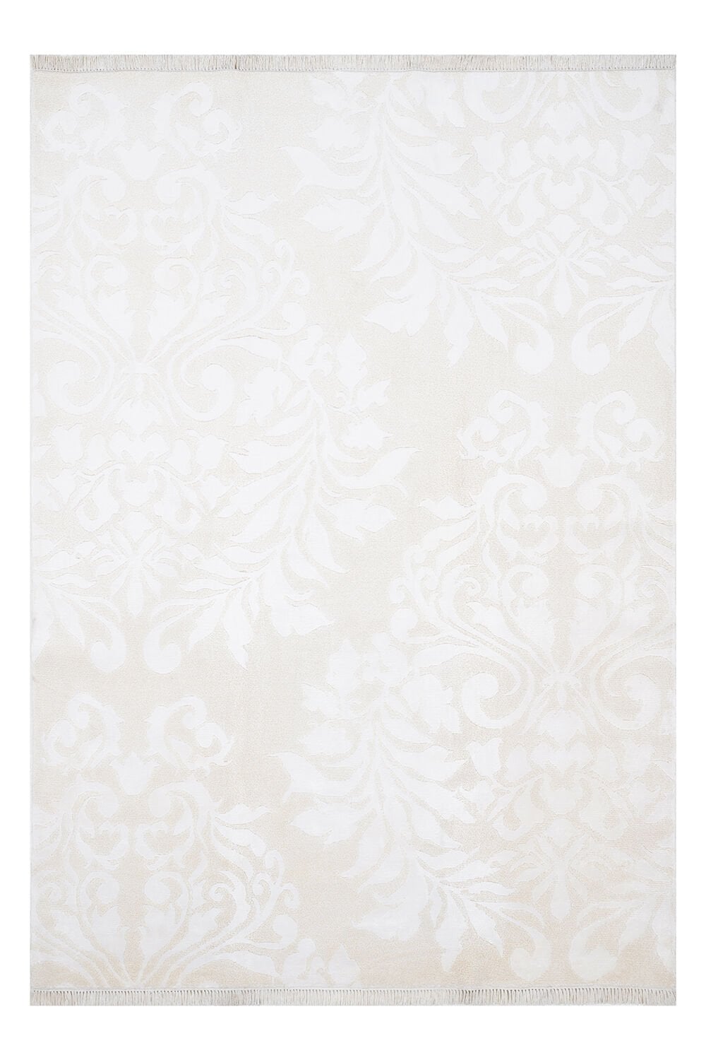 Nepal 3572 El Dokuma Kalın Bambu Halı Beyaz - 170x242