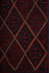 Afgan Berceste Kilim Kırmızı Otantik El Dokuma Halı