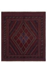 Afgan Berceste Kilim Kırmızı Otantik El Dokuma Halı