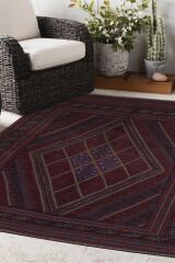 Afgan Berceste Kilim Kırmızı Otantik El Dokuma Halı