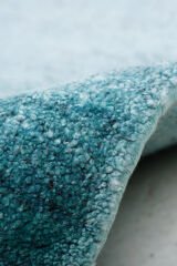 Nepal 3656 El Dokuma Kalın Bambu Halı Mavi - 80x300