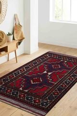 Afgan Berceste Kilim Kırmızı Otantik El Dokuma Halı
