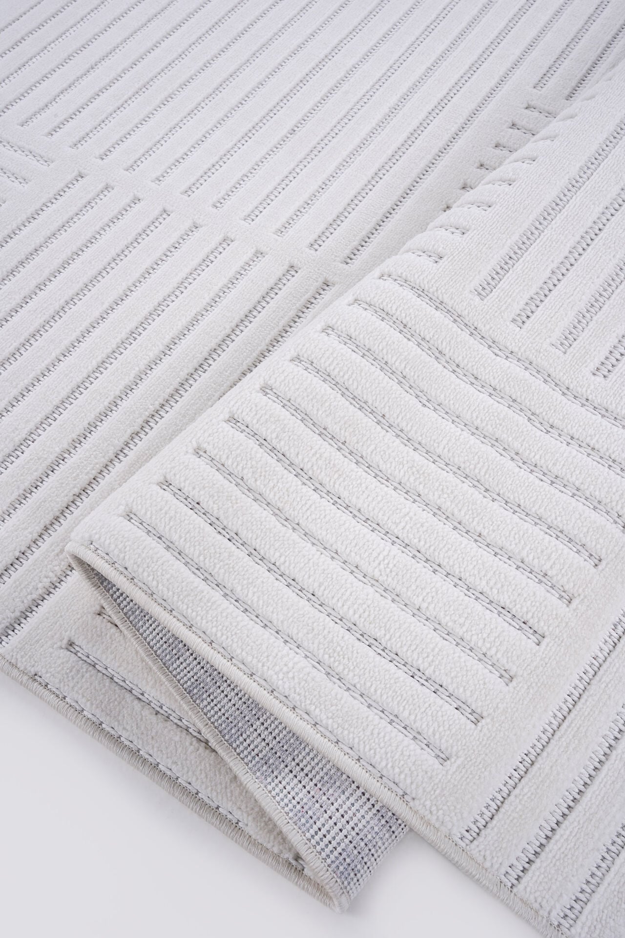 Prag 9201 Krem Geometrik Salon Halısı