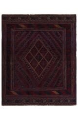 Afgan Berceste Kilim Kırmızı Otantik El Dokuma Halı