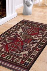 Afgan Berceste Kilim Kırmızı Otantik El Dokuma Halı