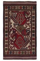 Afgan Berceste Kilim Kırmızı Otantik El Dokuma Halı