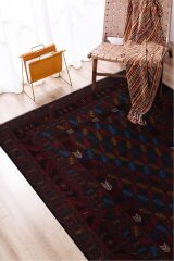 Afgan Berceste Kilim Kırmızı Otantik El Dokuma Halı