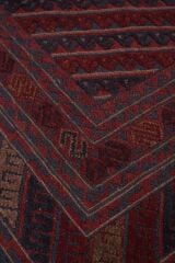 Afgan Berceste Kilim Kırmızı Otantik El Dokuma Halı