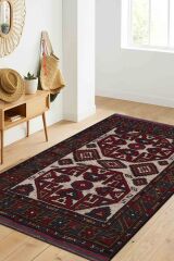 Afgan Berceste Kilim Kırmızı Otantik El Dokuma Halı