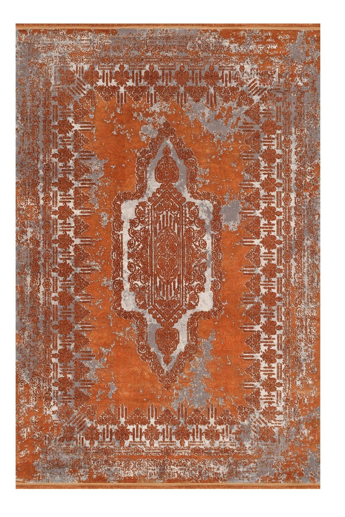 Magnifique BQ02L Turuncu Salon Halısı Klasik Makine Halısı